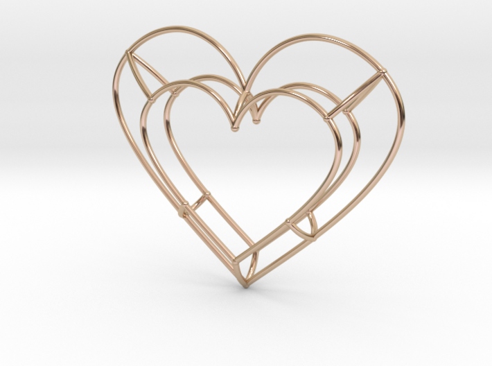 Large Open Heart Pendant 3d printed