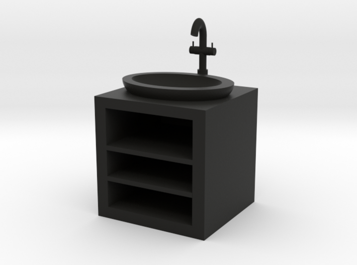 Open Fronted Modern Bathroom Sink 3d printed