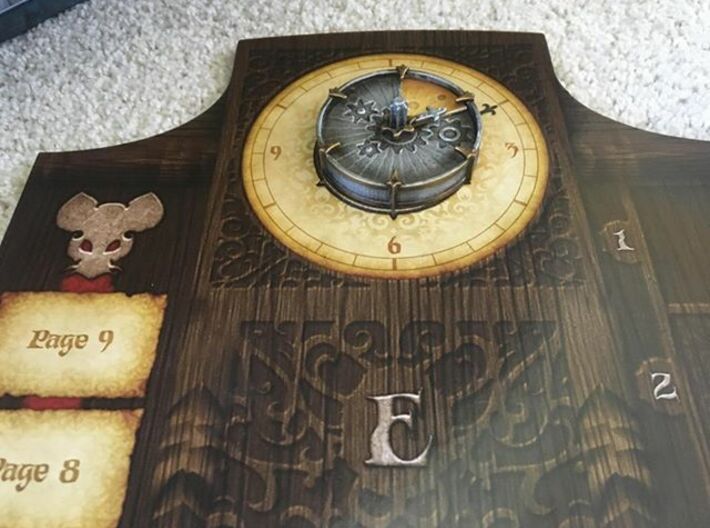 Cheese Wheel Clock (rotating) - Mice & Mystics 3d printed Hand painted. Picture courtesy of Rick Thomas