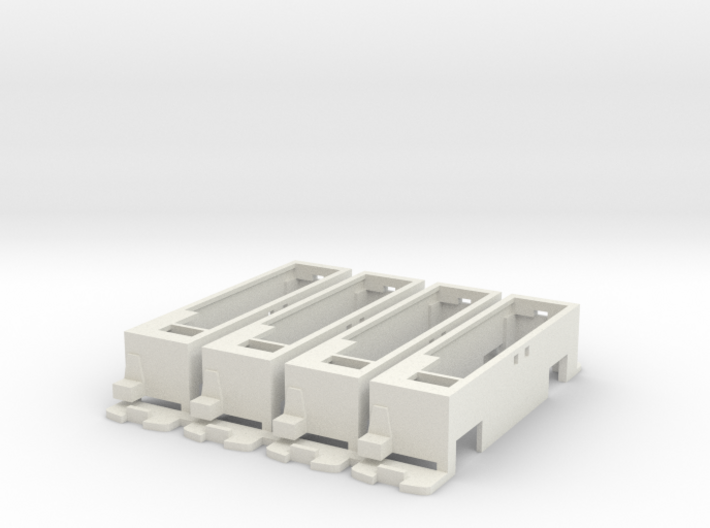 Interfaces x 4 for Tomytec moving bus chassis 3d printed