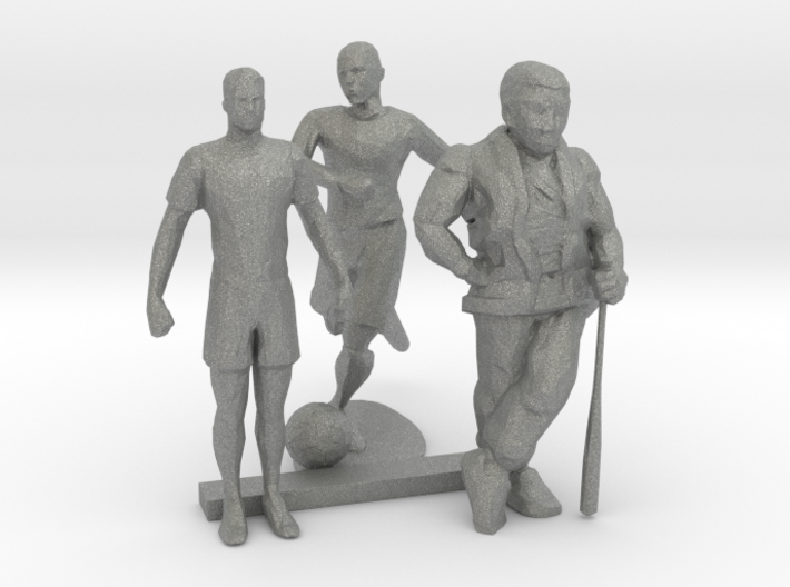 S Scale Soccer and Baseball Players 3d printed This is a render not a picture