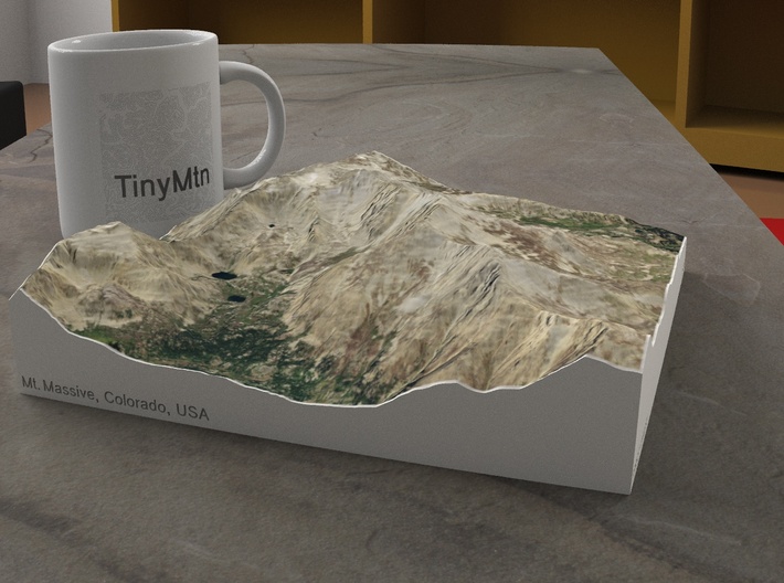 Mt. Massive, Colorado, USA, 1:25000 3d printed 