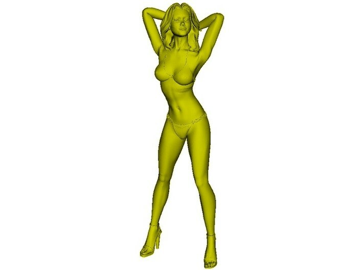 1/32 scale bikini beach girl posing figure A 3d printed