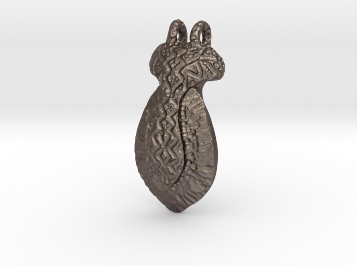 Hand Sculpted Pendant - Worked Metal Appearance 3d printed
