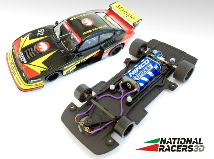 3D chassis - Fly Ford Capri RS Turbo (Combo) 3d printed Chassis compatible with Fly model (slot car and other parts not included)