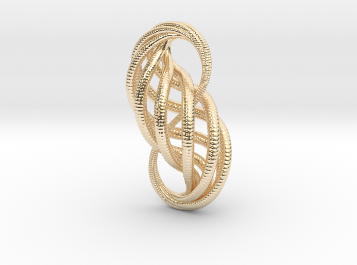 Shiny Gold or Silver Pendant: 'Entangled Forever' 3d printed