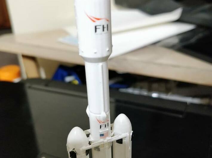 Falcon heavy  1:400 3d printed Spray Painted and Decal applied