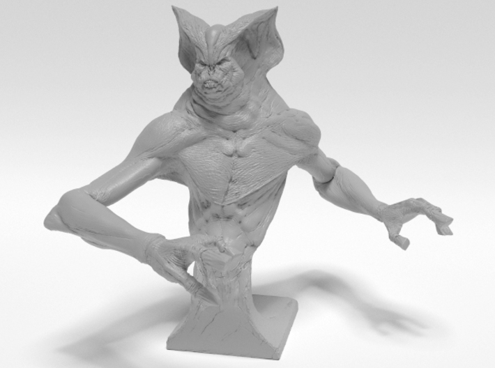 Deamon Bat Bust 3d printed Front render of 3d model, not accurately representing material.