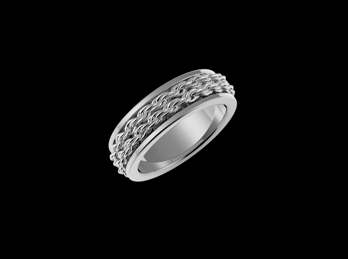 6mm Double Rope Band Ring 3d printed 