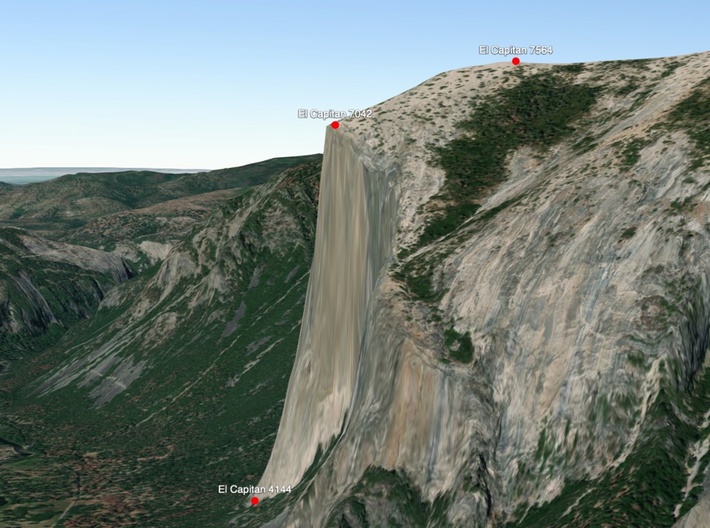 El Capitan - Yosemite National Park Keychain 3d printed Side view rendered in 3D. It's a long way down!