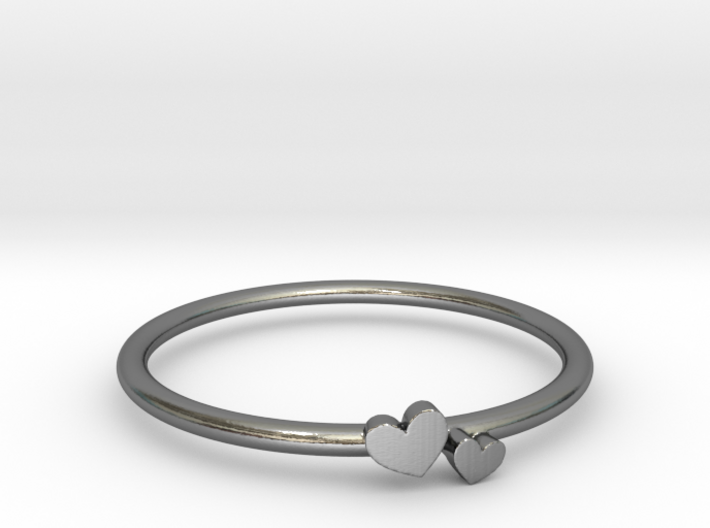 Twin Heart Ring (Multiple Sizes) 3d printed 