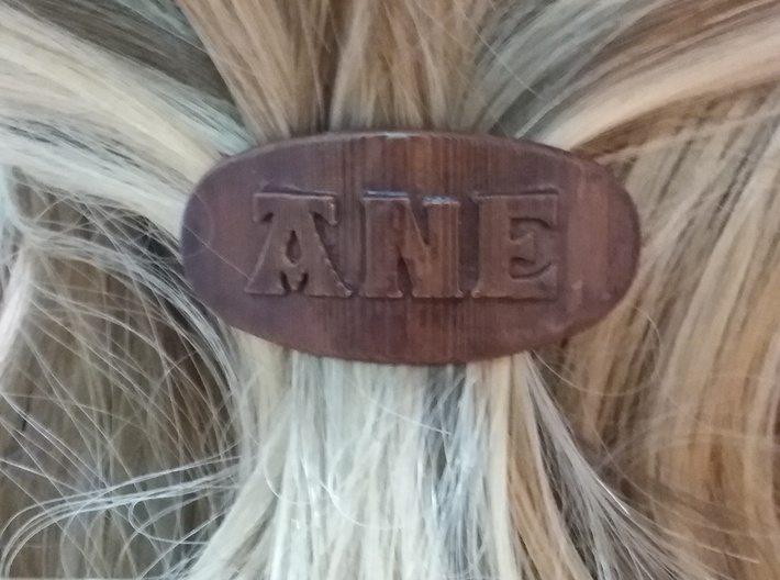 ANE Personalized Oval Hair Barrete 40-50 3d printed 