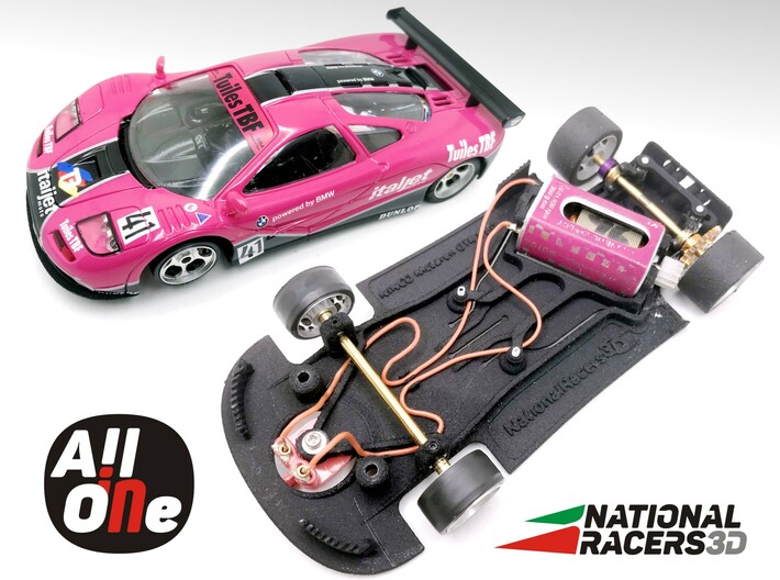Chassis - NINCO McLaren GTR (Anglewinder AiO) 3d printed Chassis compatible with NINCO model (slot car and other parts not included)