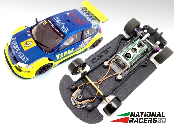 3D Chassis - Ninco Renault Megane 2004 - Combo 3d printed Chassis compatible with NINCO model (slot car and other parts not included)