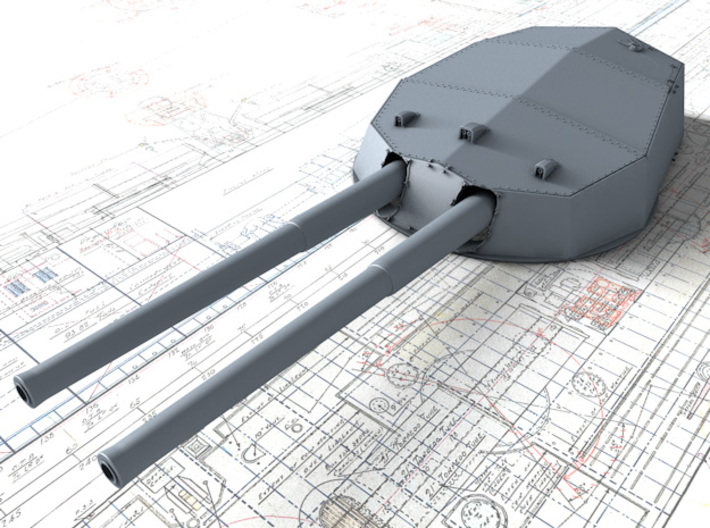 1/192 HMS Colossus Class 1910 12" MKXI Guns x5 3d printed 3D render showing A Turret Detail