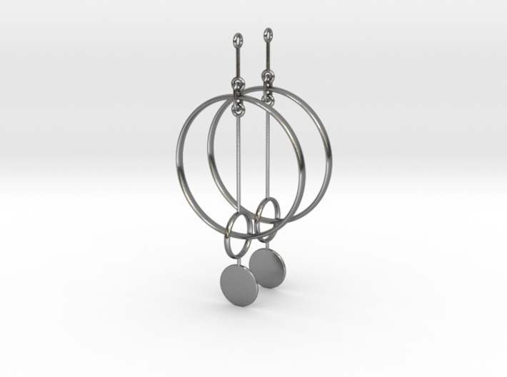 Interlinked Rings Earrings 3d printed