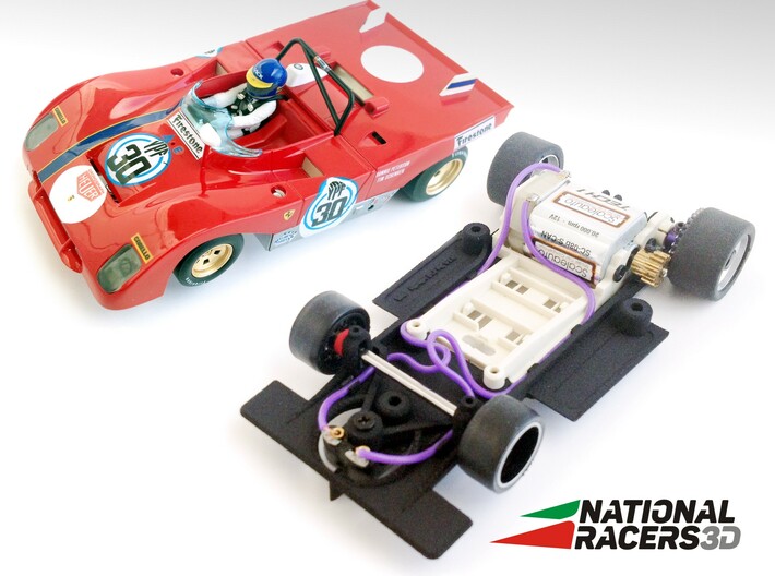 Chassis - SRC Ferrari 312 PB (Sidewinder) 3d printed Chassis compatible with SRC model (slot car and other parts not included)
