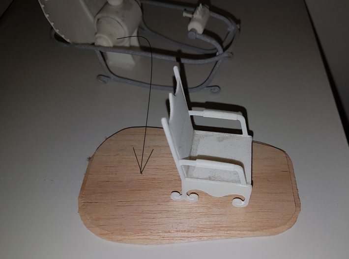 Time machine - 1 of 3 3d printed Chair mounted over bottom support