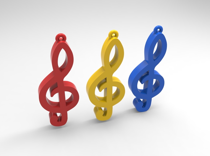 Music Note treble clef 3d printed 