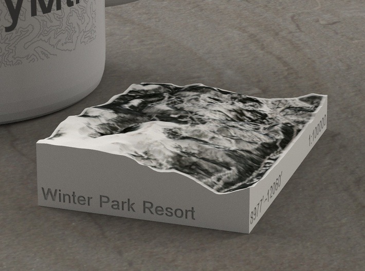 Winter Park Resort, Colorado, USA, 1:100000 3d printed 