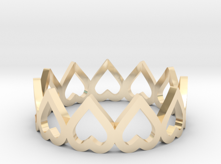 hearth crown ring all sizes, multisize 3d printed