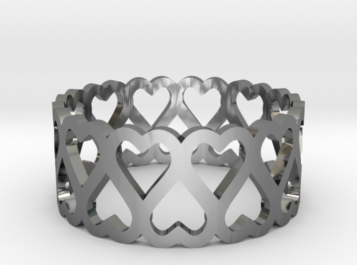 Heart symmetric ring All sizes, Multisize 3d printed
