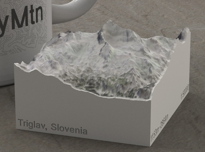 Triglav, Slovenia, 1:50000 3d printed