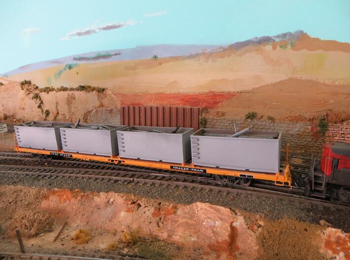 N scale 1/160 Tie or Dirt Container x 4 3d printed My thanks to Jon C for the photo of his Tie-Tubs on a flatcar.