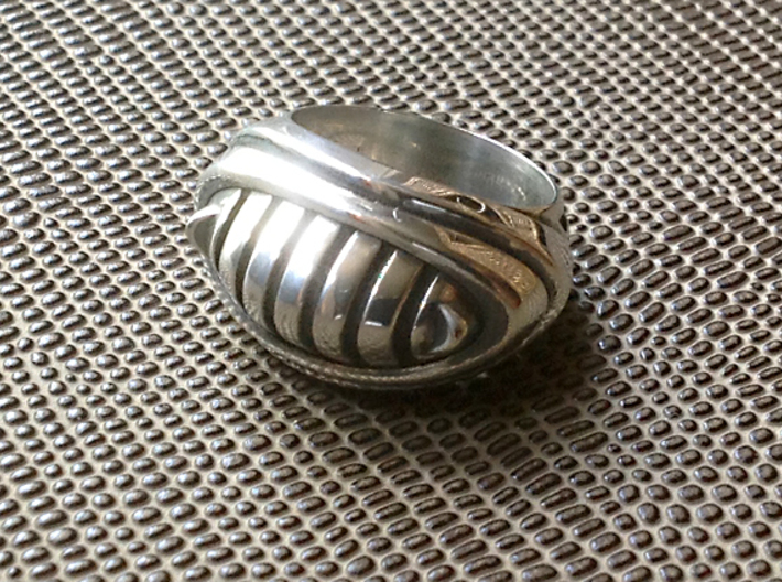Robo Cat Ring - Size 8 (18.14 mm) 3d printed