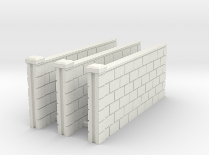 5' Block Wall - 3-Med Jointed Sections 3d printed Part # BWJ-005
