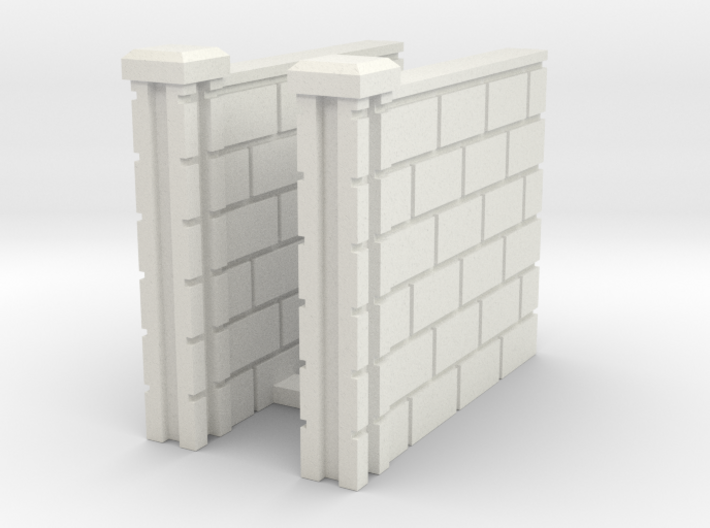 5' Block Wall - 2-Short L/S Jointed Intersections 3d printed Part # BWJ-014