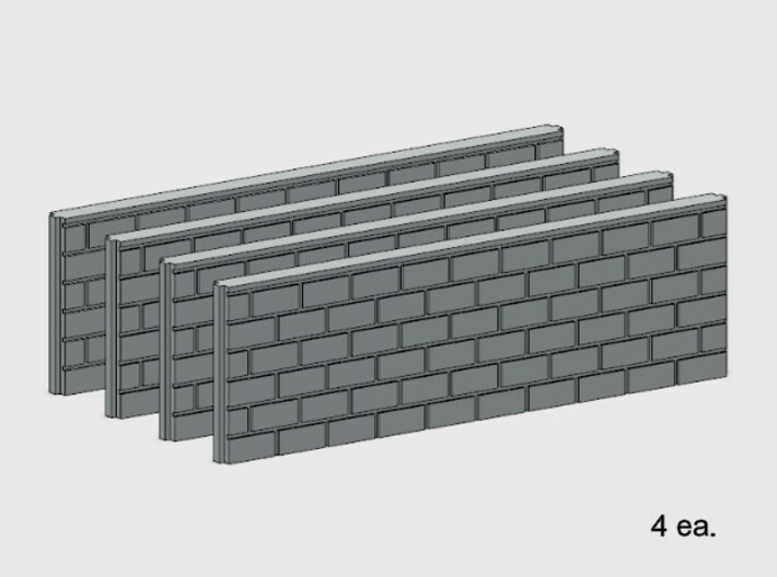 5' Block Wall - 2-Long Jointed Splices 3d printed Part # BWJ-021