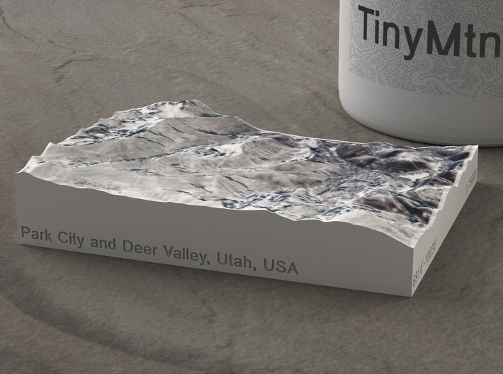 Park City/Deer Valley in Winter, Utah, 1:75000 3d printed 