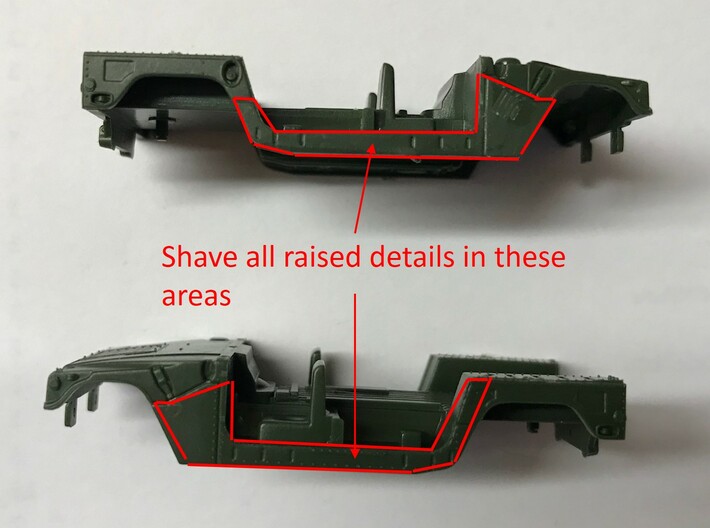 M1165 Humvee Armor 3d printed Shave raised details as shown