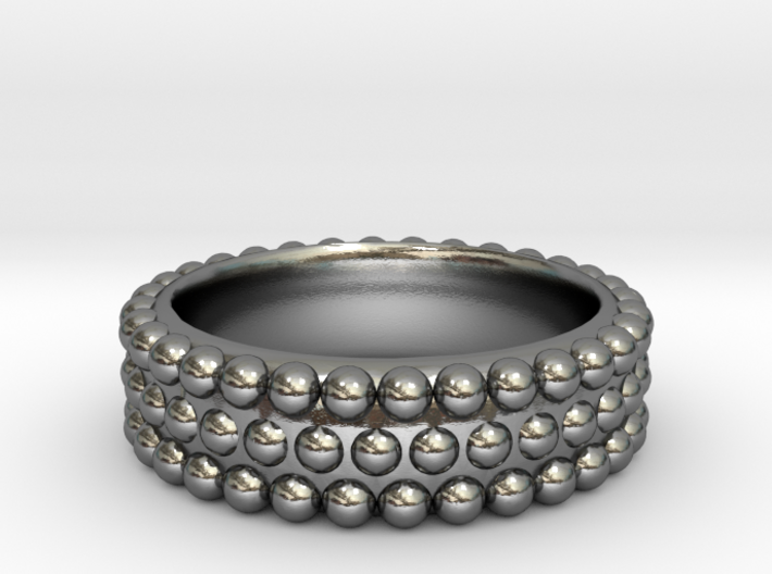 Hobnail Silver Ring Size 14 3d printed