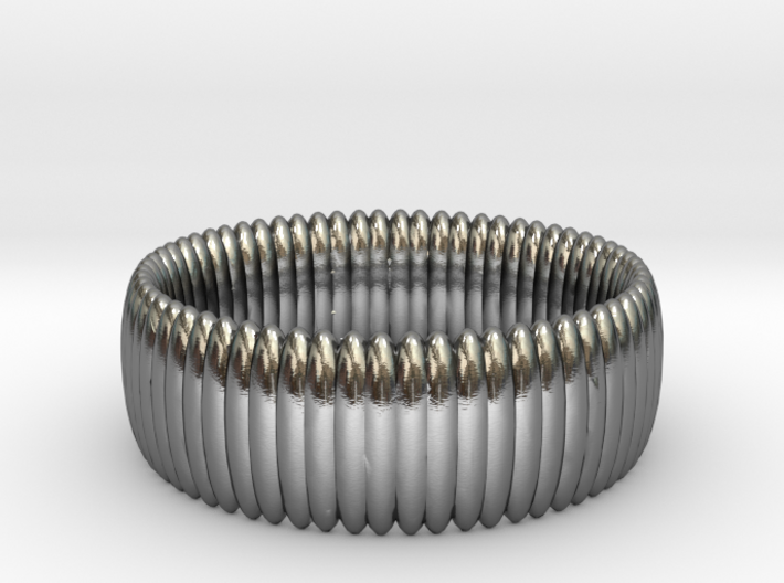 Silver Size 14 Ampoule Design Men's Ring 3d printed