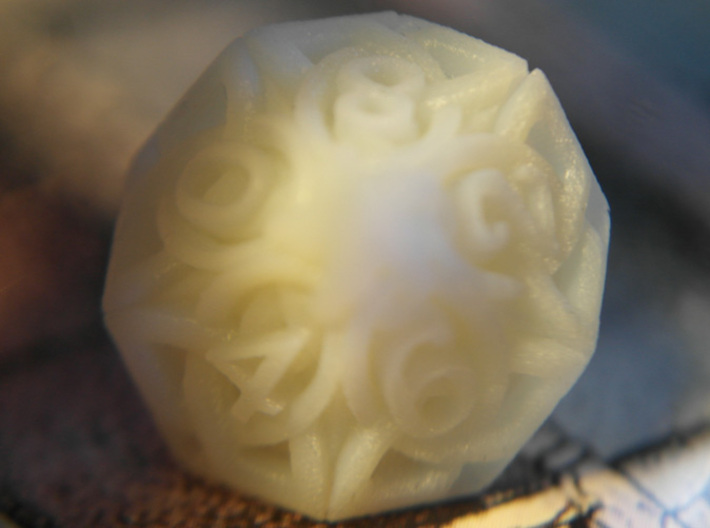 Celtic D10 - Solid Centre for Plastic 3d printed Printed in White Detail Plastic