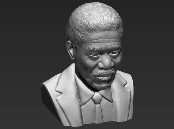 Morgan Freeman bust 3d printed 