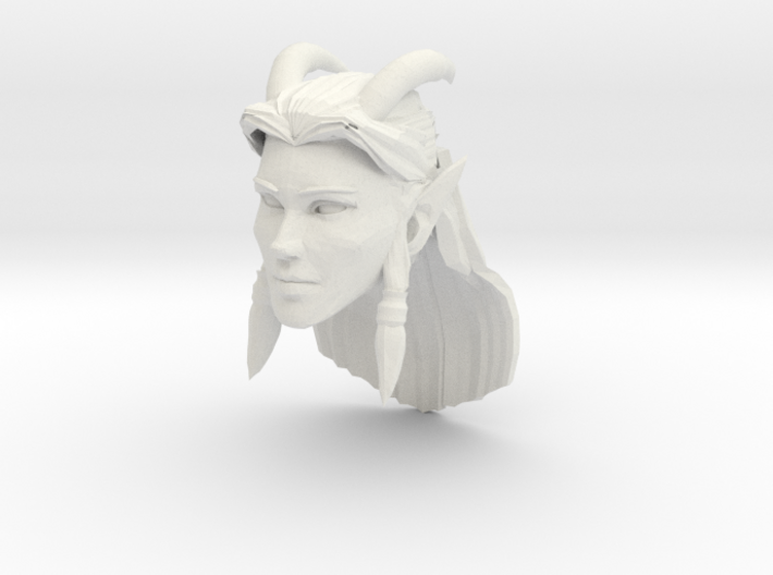 Elf Female Horned Head 1 3d printed