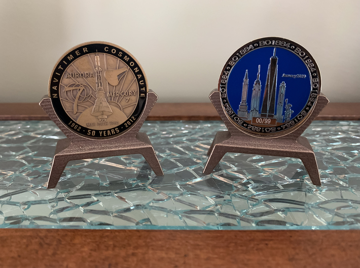 Challenge Coin Stand - 1.75IN - Bronze 3d printed 
