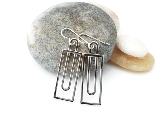 Simple Rectangles - Architectural Earrings 3d printed