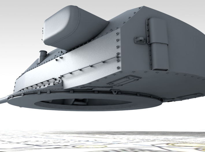 1/128 DKM Bismarck 38cm (14.96") SK C/34 Turrets 3d printed 3D render showing Bruno/Caesar Turret detail (Barrels NOT included)