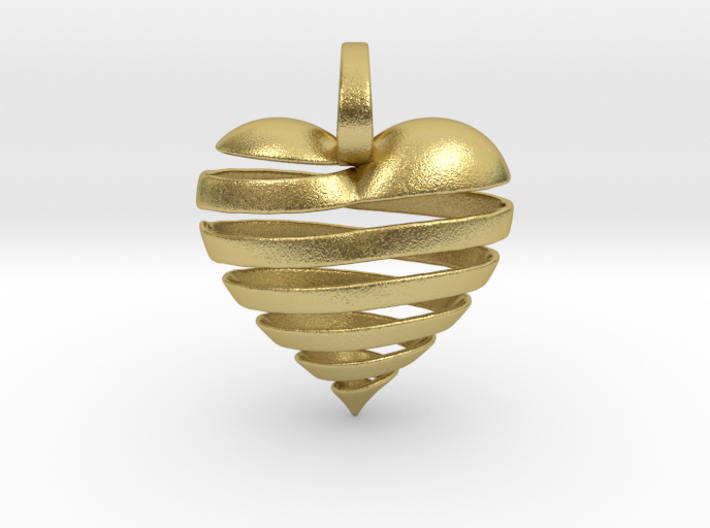 Ribbon Heart Pendant 3d printed