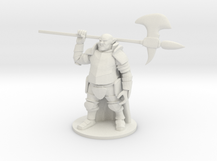 Ogre in Plate Armor with  Halberd 3d printed 