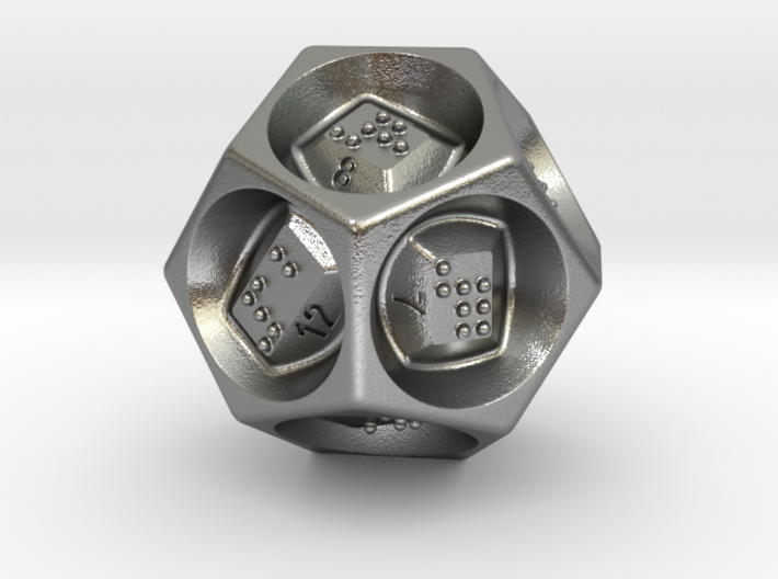 D12 Dice - Braille 3d printed