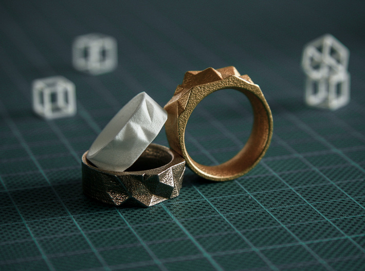Triangulated Ring - 18mm 3d printed