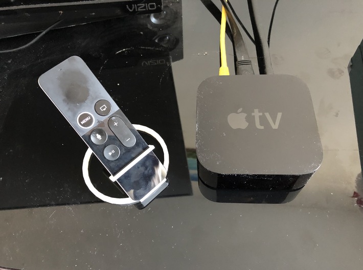 Remote Holder for Apple TV 4K 3d printed White Processed Versatile Plastic  