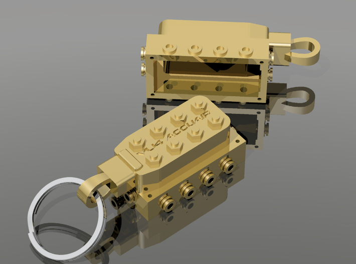 Accuair VU4 Valve Pendent KeyChain 22X56mm 3d printed Computer image Rendering
