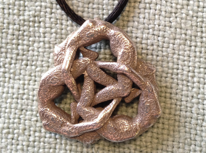 Borromean Rings pendant - Naked Geometry 3d printed Stainless steel
