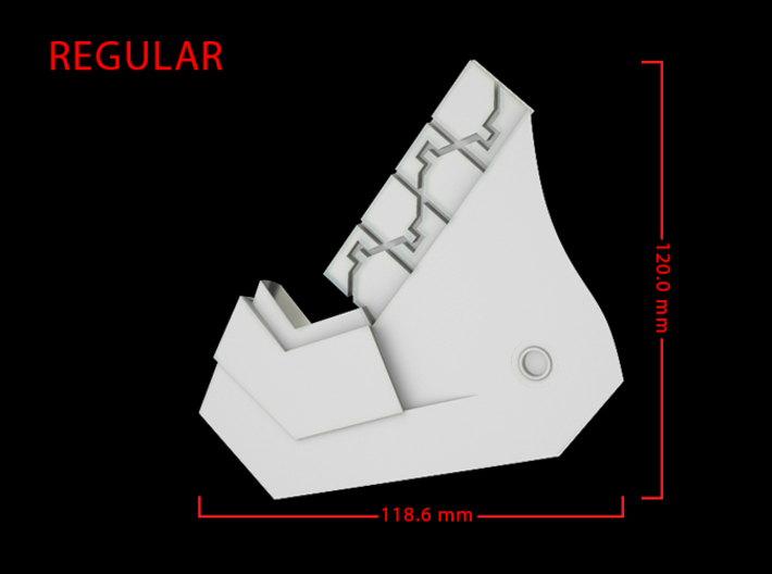 Iron Man Helmet Jaw (Regular) Part 3 of 3 3d printed CG Render (Side Measurements)